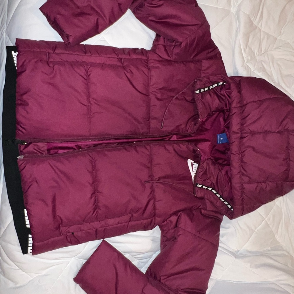 Nike Red Puffer Jacket with Hood